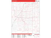 Overland Park Wall Map Zip Code Red Line Style 2022